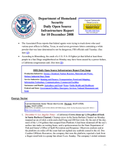 Department of Homeland  Security Daily Open Source