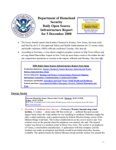 Department of Homeland Security Daily Open Source Infrastructure Report