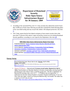 Department of Homeland  Security Daily Open Source