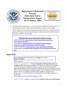 Department of Homeland  Security Daily Open Source