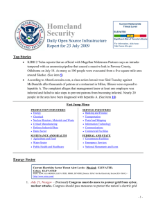 Homeland Security Daily Open Source Infrastructure Report for 23 July 2009