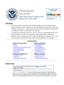 Homeland Security Daily Open Source Infrastructure Report for 22 July 2009