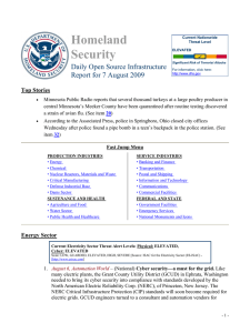 Homeland Security  Daily Open Source Infrastructure