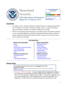 Homeland Security  Daily Open Source Infrastructure