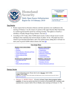 Homeland Security Daily Open Source Infrastructure Report for 16 February 2010