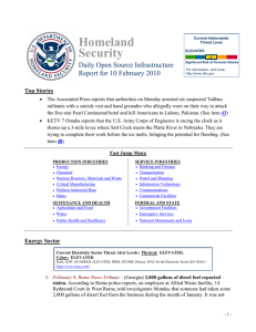 Homeland Security Daily Open Source Infrastructure Report for 10 February 2010