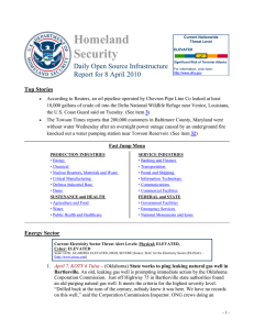 Homeland Security  Daily Open Source Infrastructure