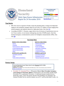 Homeland Security Daily Open Source Infrastructure Report for 24 November 2010