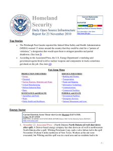 Homeland Security Daily Open Source Infrastructure