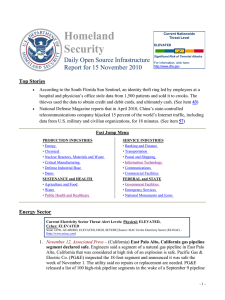 Homeland Security Daily Open Source Infrastructure Report for 15 November 2010