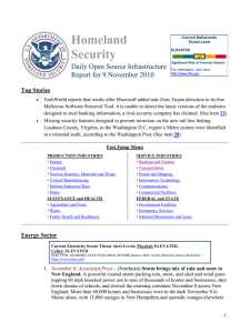 Homeland Security Daily Open Source Infrastructure Report for 9 November 2010