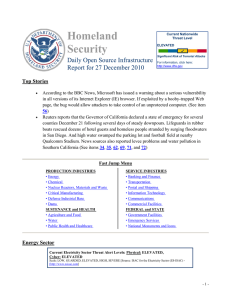 Homeland Security Daily Open Source Infrastructure Report for 27 December 2010