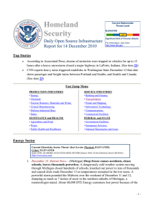 Homeland Security Daily Open Source Infrastructure Report for 14 December 2010
