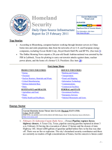 Homeland Security Daily Open Source Infrastructure