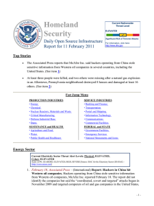Homeland Security Daily Open Source Infrastructure Report for 11 February 2011