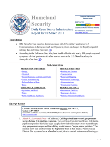 Homeland Security Daily Open Source Infrastructure Report for 10 March 2011