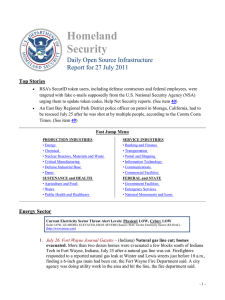 Homeland Security Daily Open Source Infrastructure Report for 27 July 2011