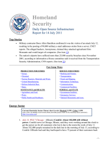 Homeland Security Daily Open Source Infrastructure Report for 14 July 2011