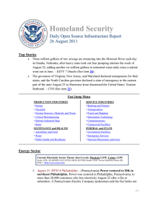 Homeland Security Daily Open Source Infrastructure Report 26 August 2011 Top Stories