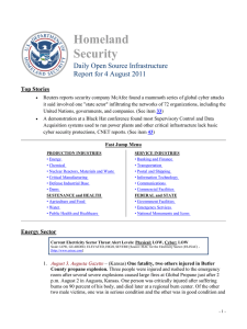 Homeland Security Daily Open Source Infrastructure Report for 4 August 2011