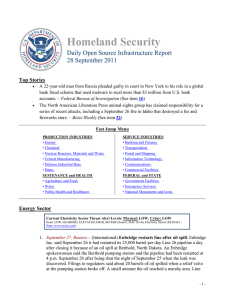 Homeland Security Daily Open Source Infrastructure Report 28 September 2011 Top Stories