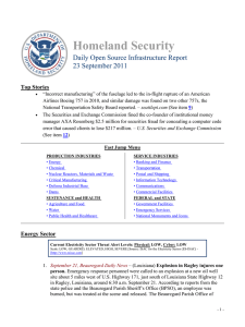 Homeland Security Daily Open Source Infrastructure Report 23 September 2011 Top Stories