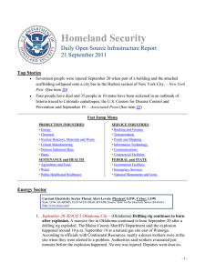 Homeland Security Daily Open Source Infrastructure Report 21 September 2011 Top Stories