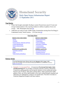 Homeland Security Daily Open Source Infrastructure Report 13 September 2011 Top Stories