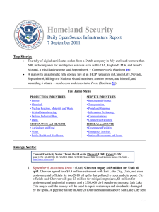 Homeland Security Daily Open Source Infrastructure Report 7 September 2011 Top Stories