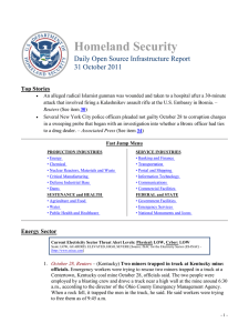 Homeland Security Daily Open Source Infrastructure Report 31 October 2011 Top Stories