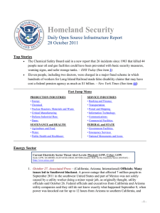 Homeland Security Daily Open Source Infrastructure Report 28 October 2011 Top Stories
