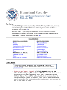 Homeland Security Daily Open Source Infrastructure Report 21 October 2011 Top Stories