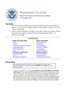 Homeland Security Daily Open Source Infrastructure Report 19 October 2011 Top Stories