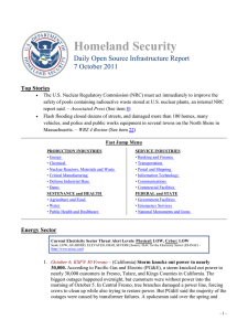 Homeland Security Daily Open Source Infrastructure Report 7 October 2011 Top Stories