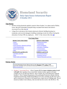Homeland Security Daily Open Source Infrastructure Report 4 October 2011 Top Stories