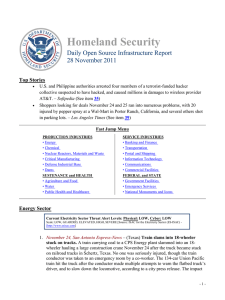 Homeland Security Daily Open Source Infrastructure Report 28 November 2011 Top Stories