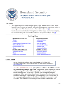 Homeland Security Daily Open Source Infrastructure Report 17 November 2011 Top Stories
