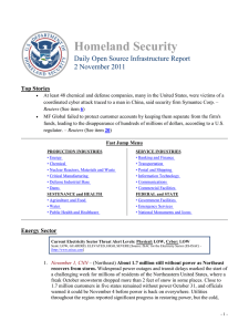 Homeland Security Daily Open Source Infrastructure Report 2 November 2011 Top Stories