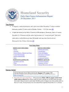 Homeland Security Daily Open Source Infrastructure Report 28 December 2011 Top Stories
