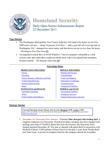 Homeland Security Daily Open Source Infrastructure Report 22 December 2011 Top Stories