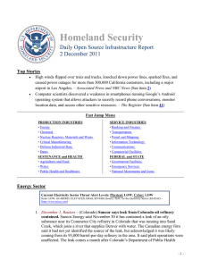 Homeland Security Daily Open Source Infrastructure Report 2 December 2011 Top Stories