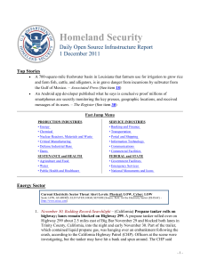 Homeland Security Daily Open Source Infrastructure Report 1 December 2011 Top Stories