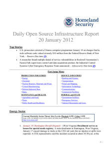 Daily Open Source Infrastructure Report 20 January 2012 Top Stories