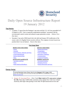 Daily Open Source Infrastructure Report 19 January 2012 Top Stories