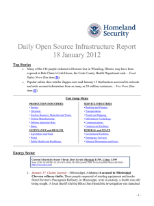 Daily Open Source Infrastructure Report 18 January 2012 Top Stories