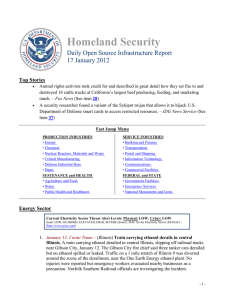 Homeland Security Daily Open Source Infrastructure Report 17 January 2012 Top Stories