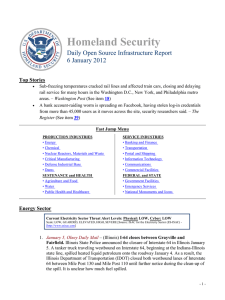 Homeland Security Daily Open Source Infrastructure Report 6 January 2012 Top Stories