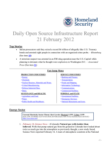 Daily Open Source Infrastructure Report 21 February 2012 Top Stories