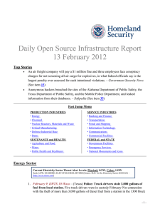 Daily Open Source Infrastructure Report 13 February 2012 Top Stories