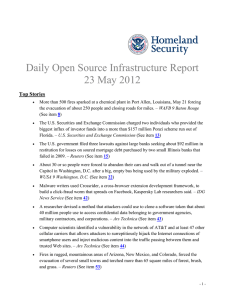 Daily Open Source Infrastructure Report 23 May 2012 Top Stories